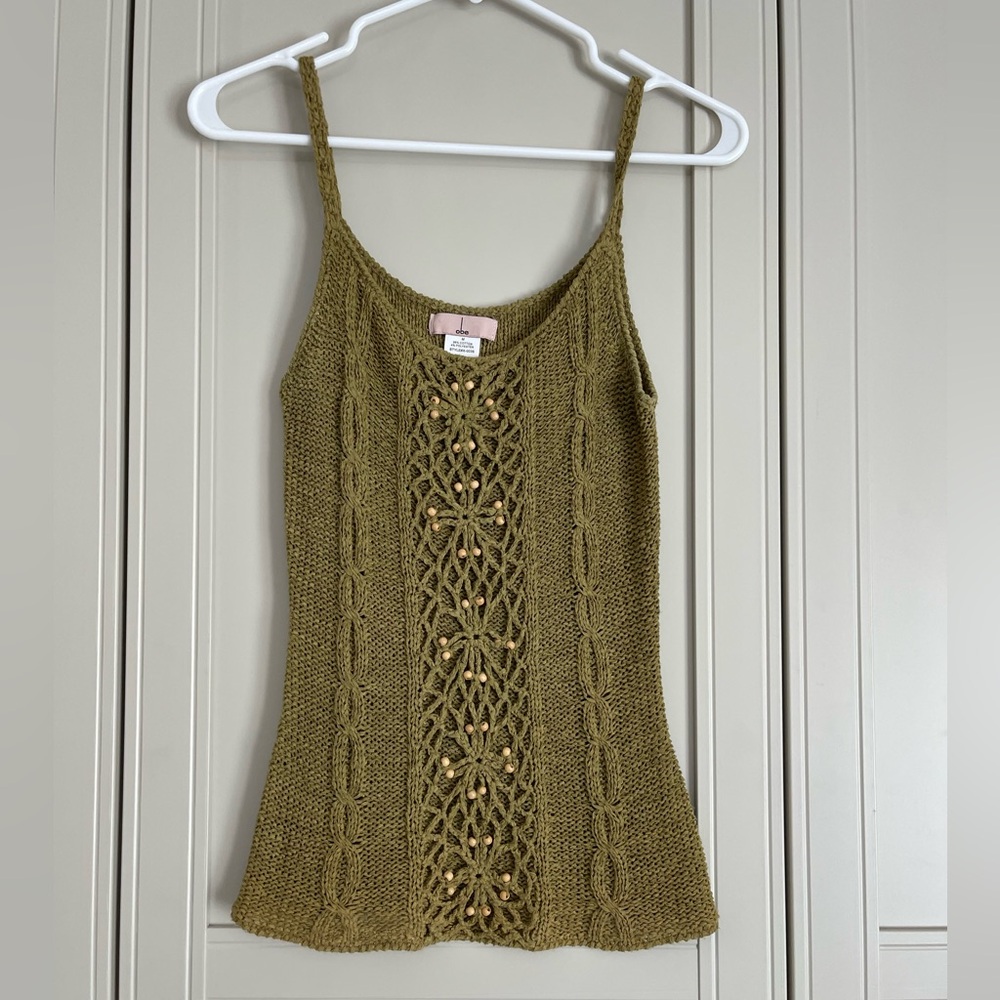 Vintage Olive Green Knit Tank Top